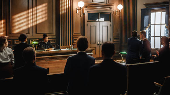 A trial inside the court