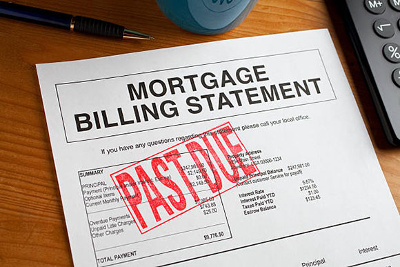 Bills that are past due for mortgage statement
